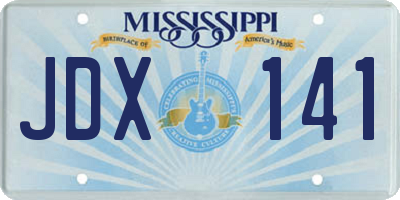 MS license plate JDX141