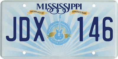 MS license plate JDX146