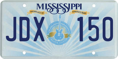MS license plate JDX150
