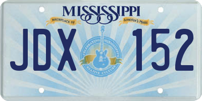 MS license plate JDX152