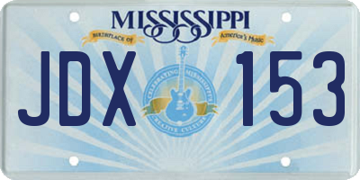 MS license plate JDX153