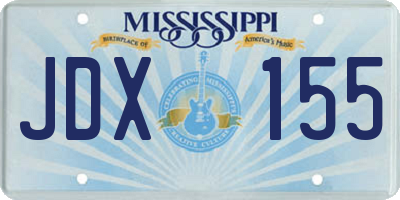 MS license plate JDX155