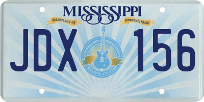 MS license plate JDX156