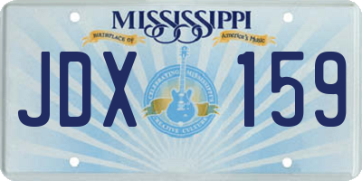MS license plate JDX159
