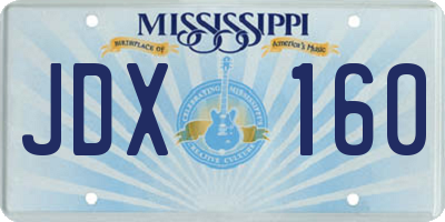 MS license plate JDX160
