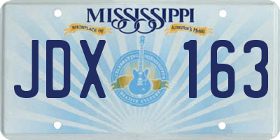 MS license plate JDX163