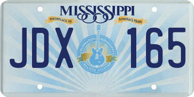 MS license plate JDX165