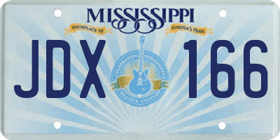 MS license plate JDX166
