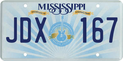 MS license plate JDX167