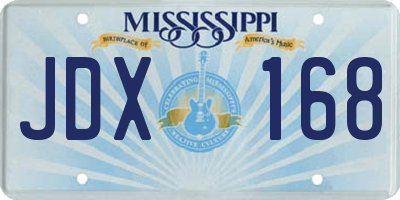 MS license plate JDX168