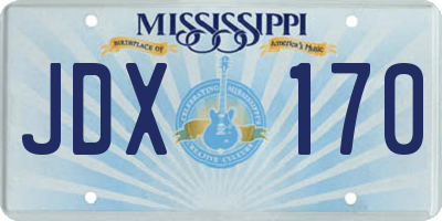 MS license plate JDX170