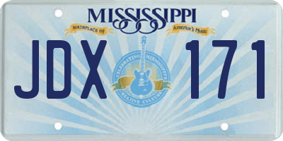 MS license plate JDX171