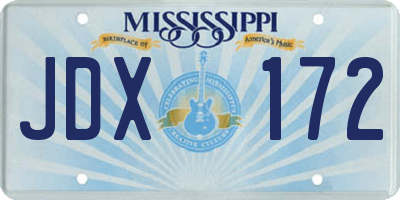 MS license plate JDX172