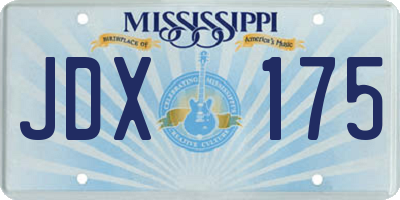 MS license plate JDX175