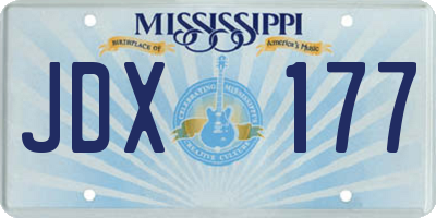MS license plate JDX177