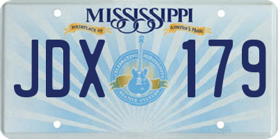 MS license plate JDX179