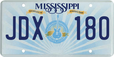 MS license plate JDX180