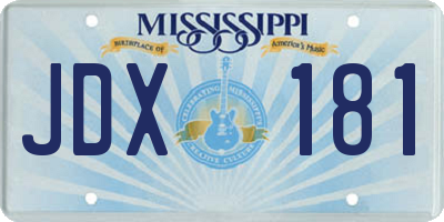 MS license plate JDX181