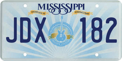 MS license plate JDX182