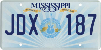 MS license plate JDX187