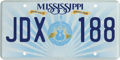 MS license plate JDX188