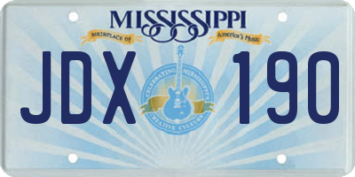 MS license plate JDX190
