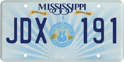 MS license plate JDX191