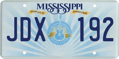 MS license plate JDX192