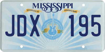 MS license plate JDX195