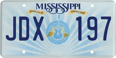 MS license plate JDX197