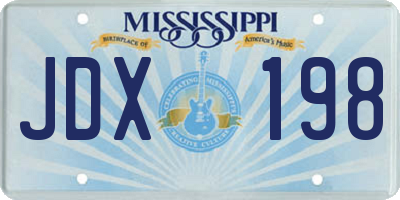 MS license plate JDX198