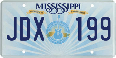 MS license plate JDX199