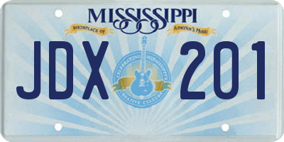 MS license plate JDX201