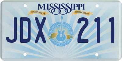 MS license plate JDX211