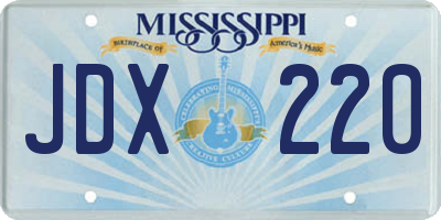 MS license plate JDX220