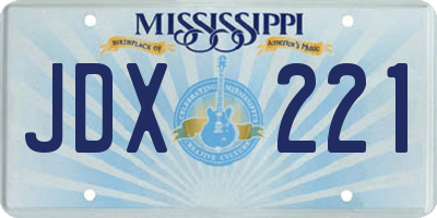 MS license plate JDX221