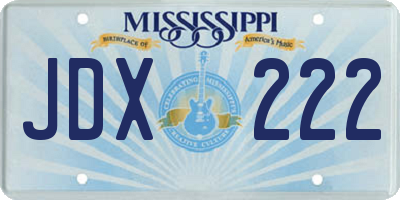 MS license plate JDX222