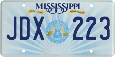 MS license plate JDX223