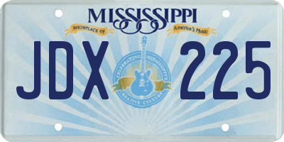MS license plate JDX225