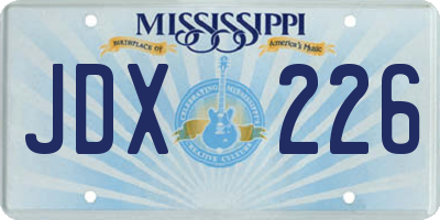 MS license plate JDX226