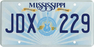 MS license plate JDX229