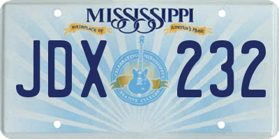 MS license plate JDX232