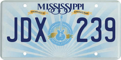 MS license plate JDX239