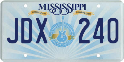 MS license plate JDX240