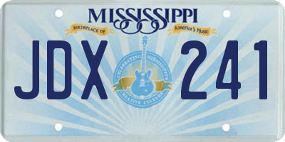 MS license plate JDX241