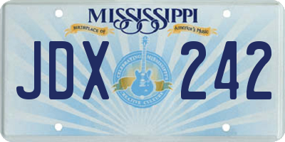 MS license plate JDX242
