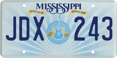 MS license plate JDX243