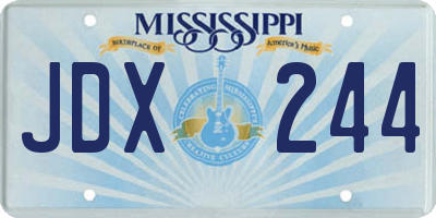 MS license plate JDX244