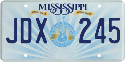 MS license plate JDX245
