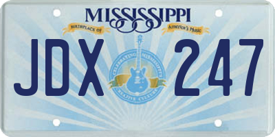 MS license plate JDX247